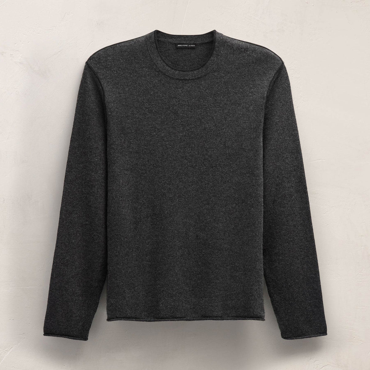 Italian Spun Cashmere Crewneck in Anthracite/Black | James Perse Los Angeles
