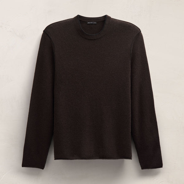 Italian Spun Cashmere Crewneck in Kona/Black | James Perse Los Angeles