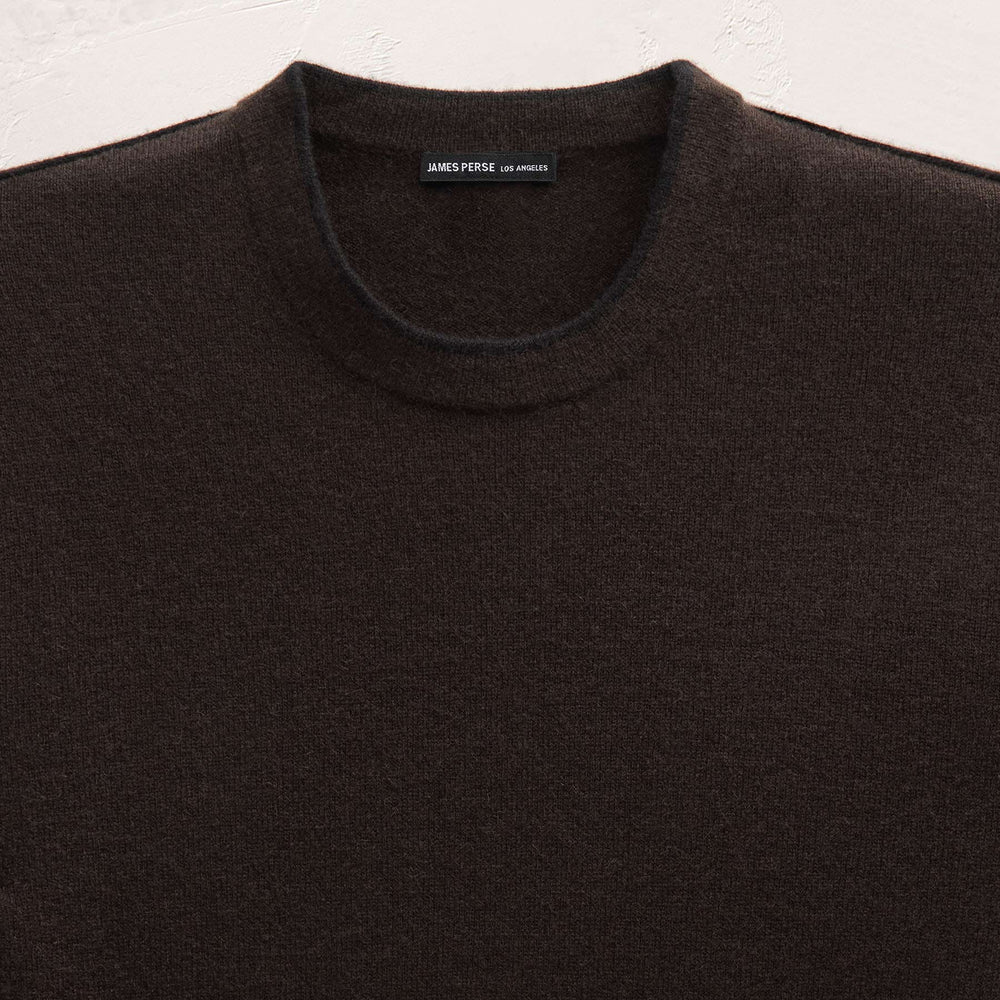 Italian Spun Cashmere Crewneck in Kona/Black | James Perse Los Angeles FLAT