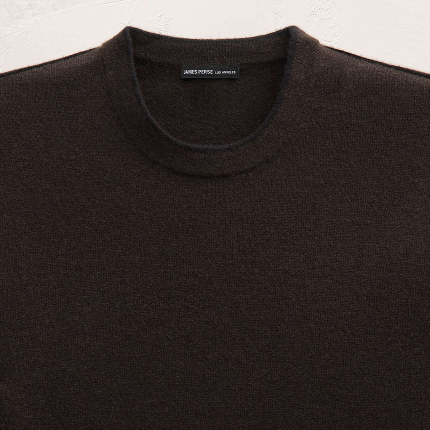 Italian Spun Cashmere Crewneck in Kona/Black | James Perse Los Angeles FLAT