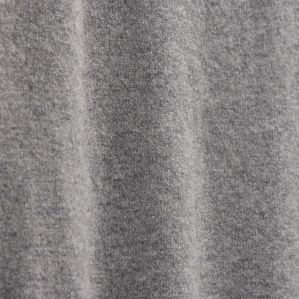 Contrast Trim Cashmere Crew in Heather Grey/Pearl Heather Gry | James Perse Los Angeles FLAT