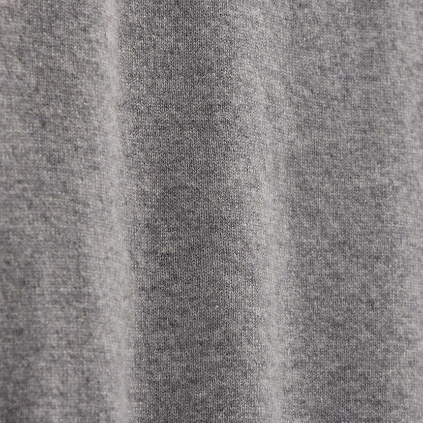 Contrast Trim Cashmere Crew in Heather Grey/Pearl Heather Gry | James Perse Los Angeles FLAT