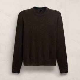 Contrast Trim Cashmere Crew in Kona/Black | James Perse Los Angeles FLAT