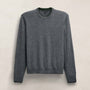 Italian Spun Cashmere Crew in Mid Grey/Forest | James Perse Los Angeles