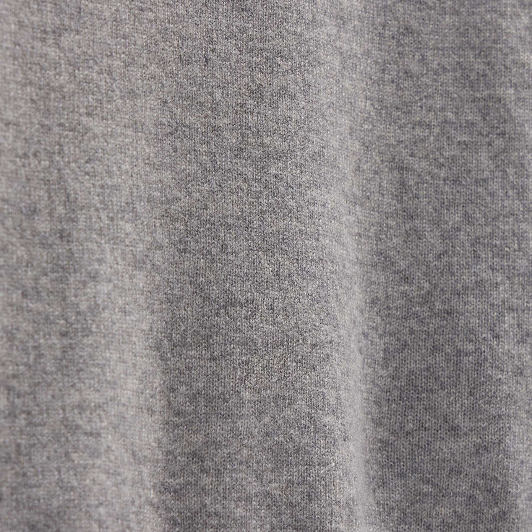 Half Zip Cashmere Funnel Neck in Heather Grey/Pearl Heather Gry | James Perse Los Angeles FLAT