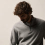 Half Zip Cashmere Funnel Neck in Heather Grey/Pearl | James Perse Los Angeles