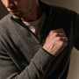 Italian Spun Cashmere Half Zip in Mid Grey/Forest | James Perse Los Angeles
