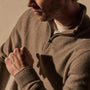 Italian Spun Cashmere Half Zip in Warm Brown/Mid Brown | James Perse Los Angeles