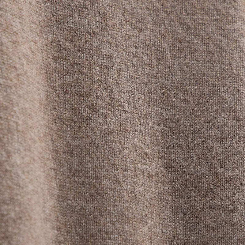 Italian Spun Cashmere Half Zip in Warm Brown/Mid Brown | James Perse Los Angeles FLAT