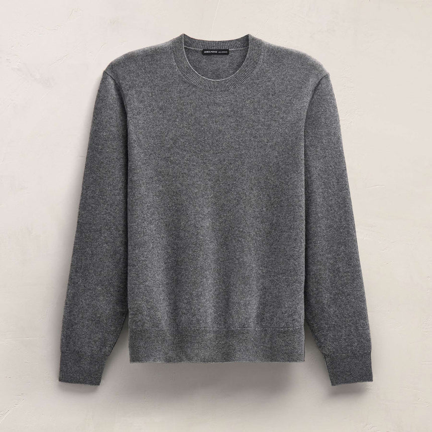 Italian Spun Cashmere Sweater in Mid Grey | James Perse Los Angeles FLAT