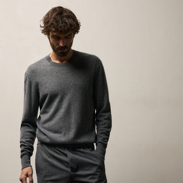 Italian Spun Cashmere Sweater in Mid Grey | James Perse Los Angeles