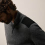 Italian Spun Cashmere Half Zip in Mid Grey | James Perse Los Angeles