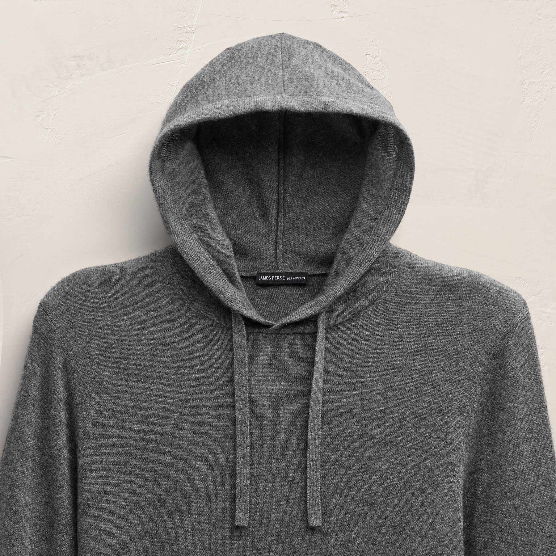 Italian Spun Cashmere Hoodie in Mid Grey | James Perse Los Angeles FLAT