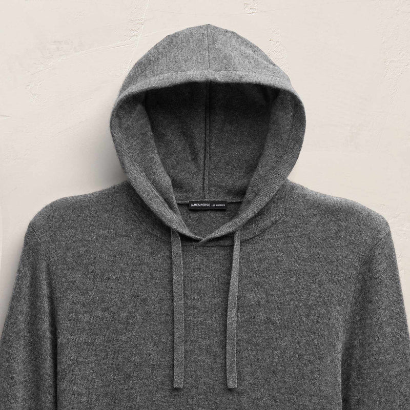 Italian Spun Cashmere Hoodie in Mid Grey | James Perse Los Angeles FLAT