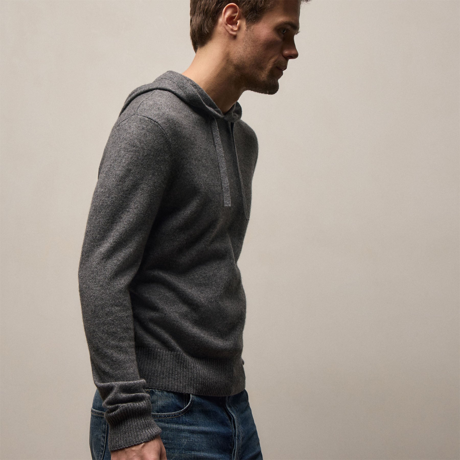 Italian Spun Cashmere Hoodie in Mid Grey | James Perse Los Angeles