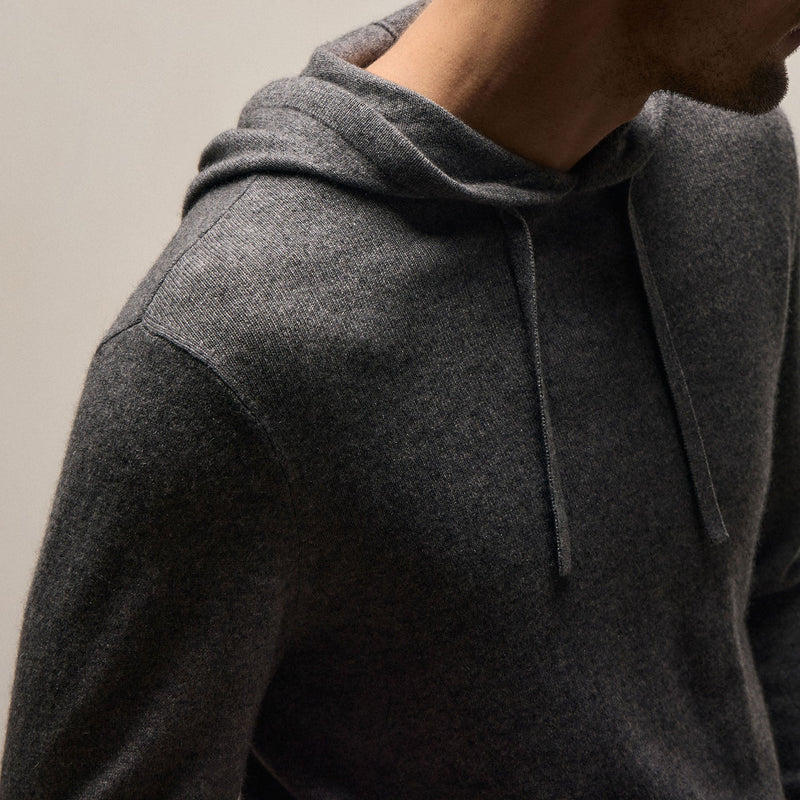 Italian Spun Cashmere Hoodie in Mid Grey | James Perse Los Angeles