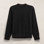 Italian Spun Cashmere Raglan Piped Crew in Black/Kona | James Perse Los Angeles FLAT