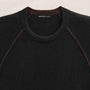 Italian Spun Cashmere Raglan Piped Crew in Black/Kona | James Perse Los Angeles FLAT
