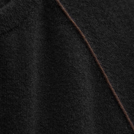 Italian Spun Cashmere Raglan Piped Crew in Black/Kona | James Perse Los Angeles FLAT