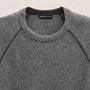 Italian Spun Cashmere Raglan Piped Crew in Mid Grey/Anthracite | James Perse Los Angeles FLAT