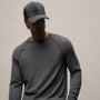 Italian Spun Cashmere Raglan Piped Crew in Mid Grey/Anthracite | James Perse Los Angeles