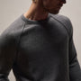 Italian Spun Cashmere Raglan Piped Crew in Mid Grey/Anthracite | James Perse Los Angeles