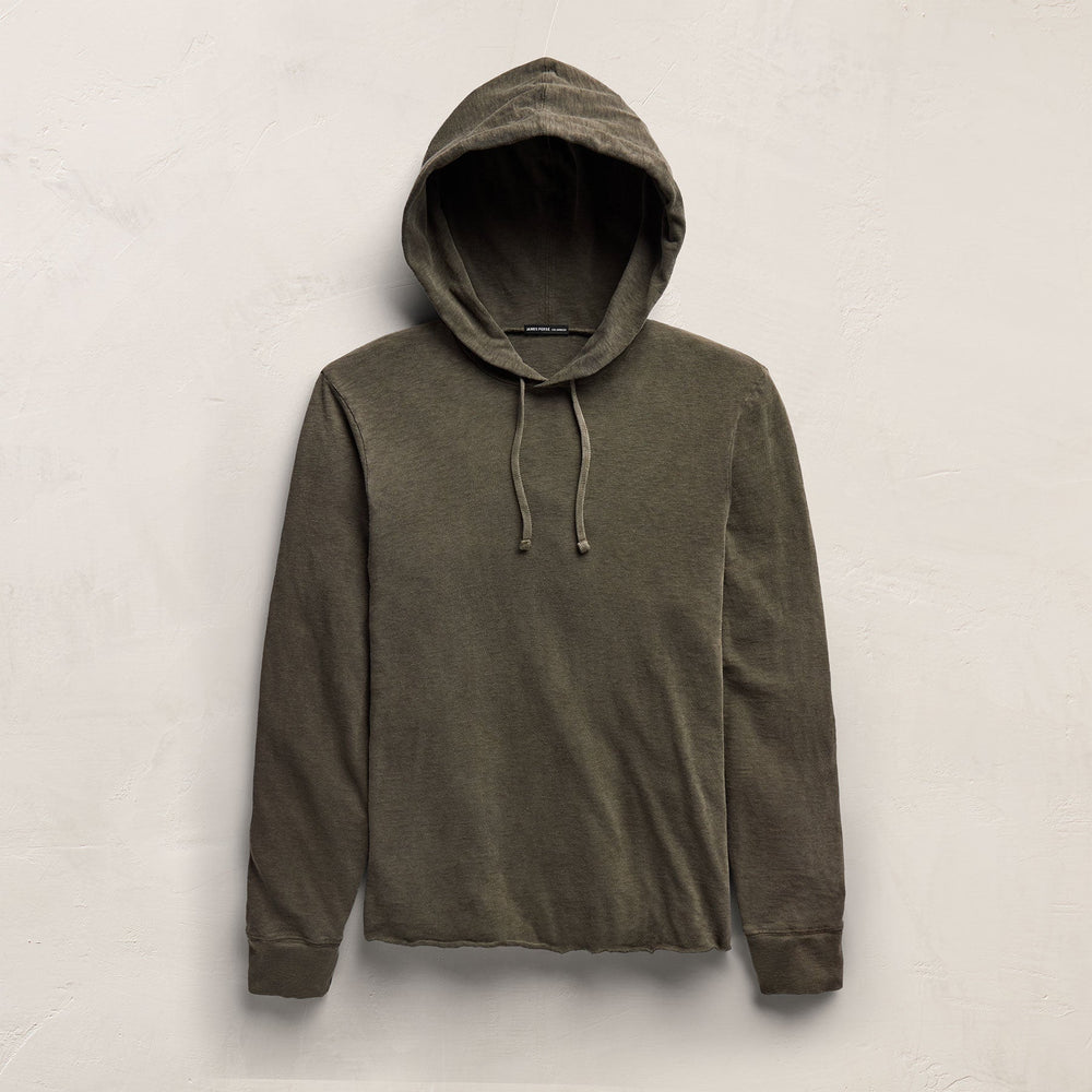 Slub Hoodie in Army Green Pigment | James Perse Los Angeles