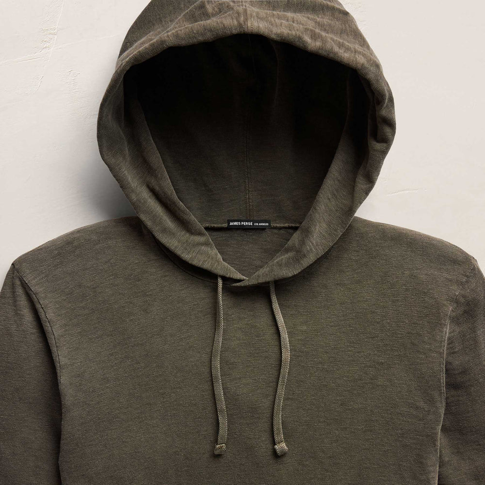Slub Hoodie in Army Green Pigment | James Perse Los Angeles