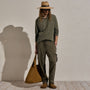 Cotton Slub Hoodie in Army Green Pigment | James Perse Los Angeles