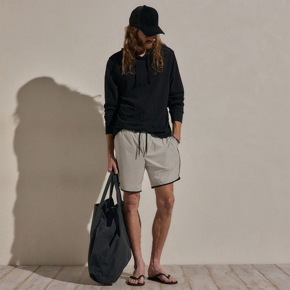 Cotton Slub Hoodie in Black | James Perse Los Angeles