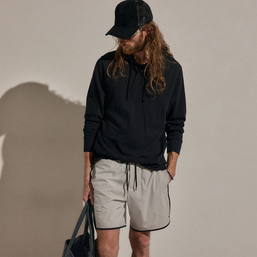 Cotton Slub Hoodie in Black | James Perse Los Angeles