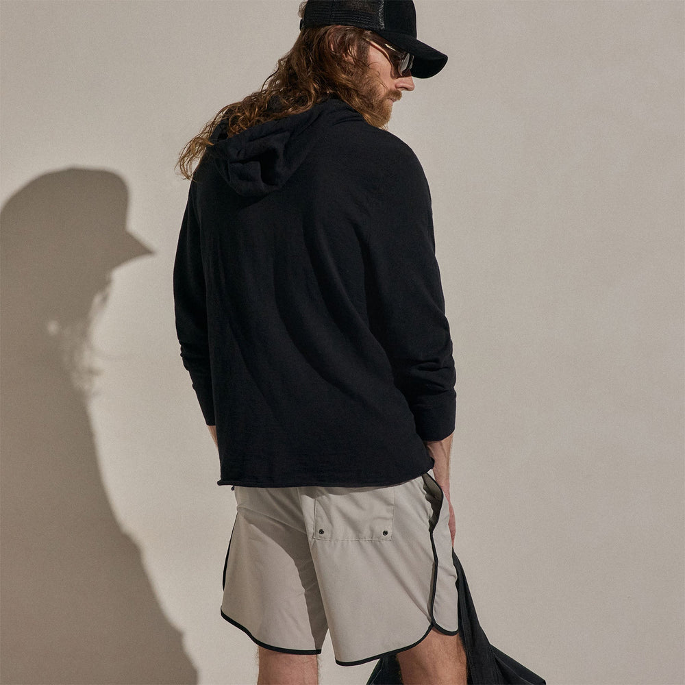 Cotton Slub Hoodie in Black | James Perse Los Angeles