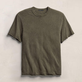 Cotton Slub Short Sleeve Tee in Army Green Pigment | James Perse Los Angeles