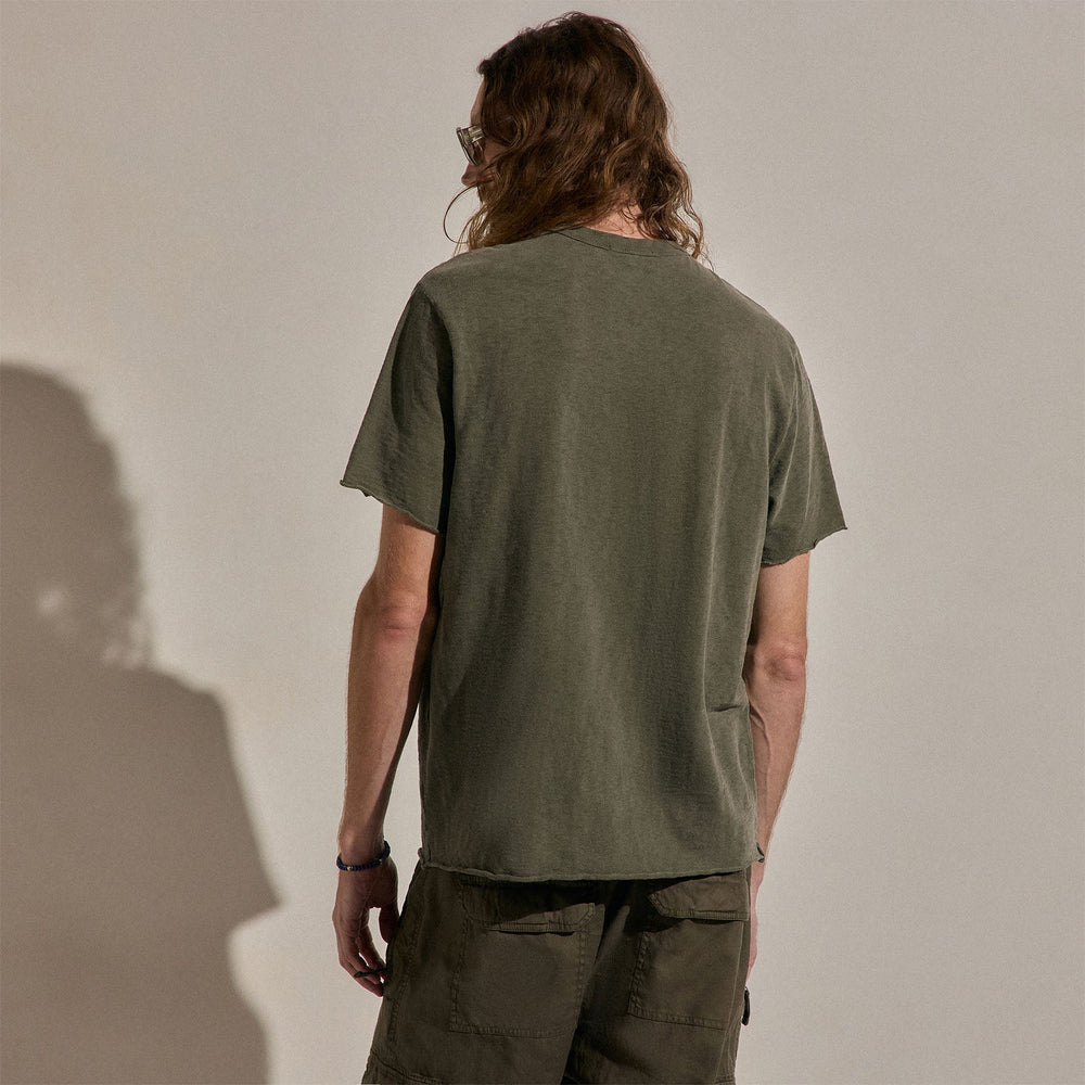 Cotton Slub Short Sleeve Tee in Army Green Pigment | James Perse Los Angeles
