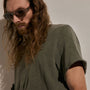 Cotton Slub Short Sleeve Tee in Army Green Pigment | James Perse Los Angeles