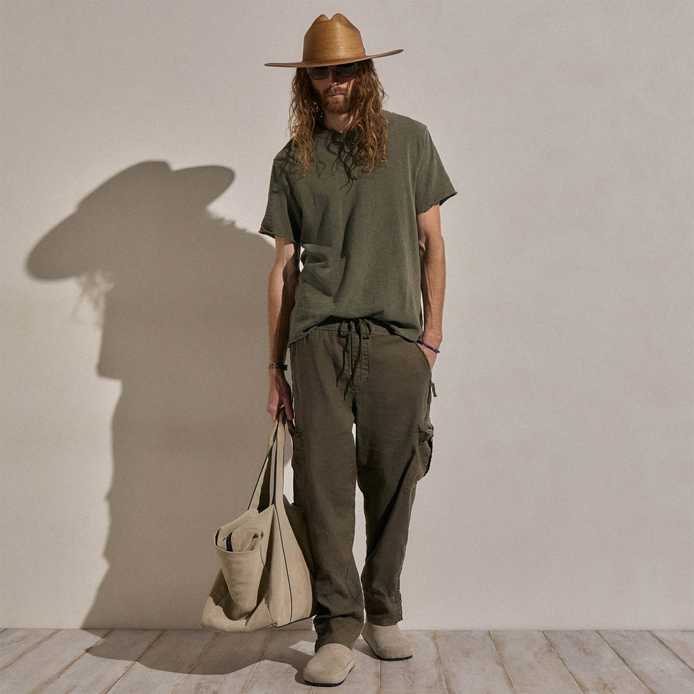Cotton Slub Short Sleeve Tee in Army Green Pigment | James Perse Los Angeles