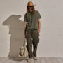 Cotton Slub Short Sleeve Tee in Army Green Pigment | James Perse Los Angeles