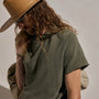 Cotton Slub Short Sleeve Tee in Army Green Pigment | James Perse Los Angeles