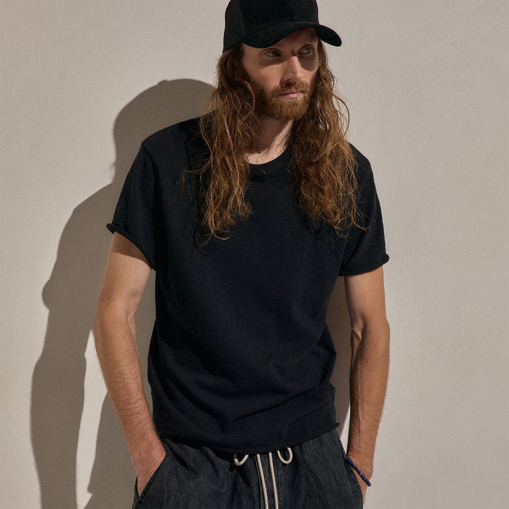 Cotton Slub Short Sleeve Tee in Black | James Perse Los Angeles