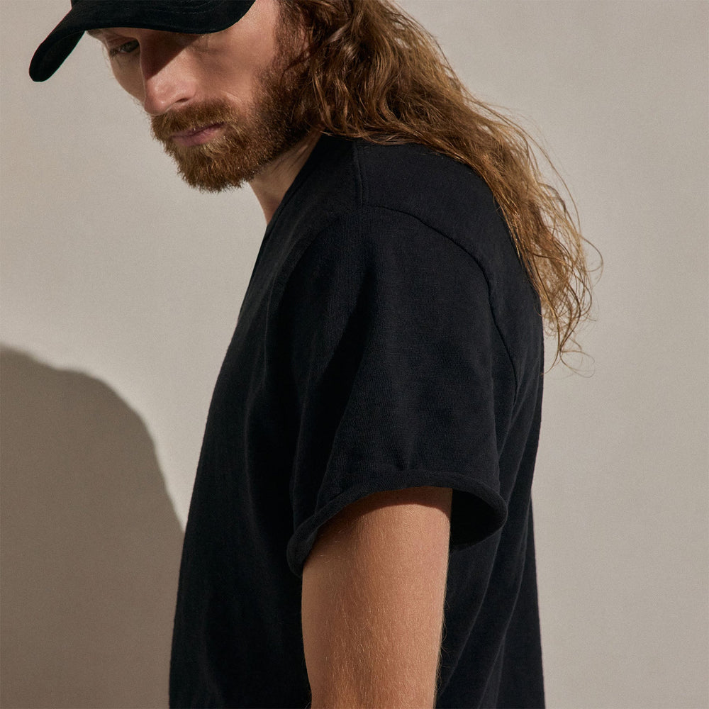 Cotton Slub Short Sleeve Tee in Black | James Perse Los Angeles