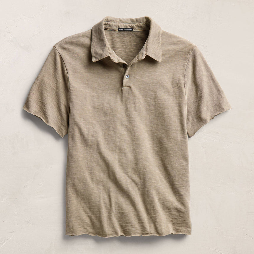 Slub Jersey Short Sleeve Polo - Coyote Pigment