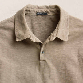Slub Jersey Short Sleeve Polo - Coyote Pigment