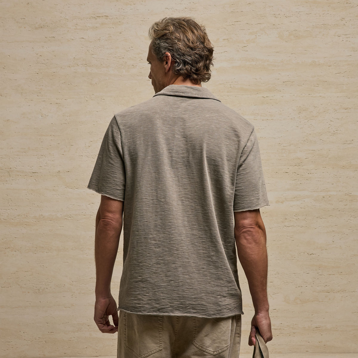 Slub Jersey Short Sleeve Polo - Coyote Pigment