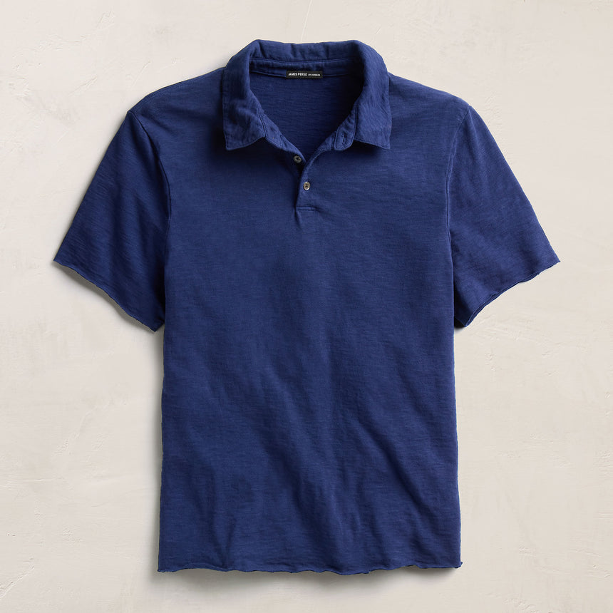 Slub Jersey Short Sleeve Polo - Midnight