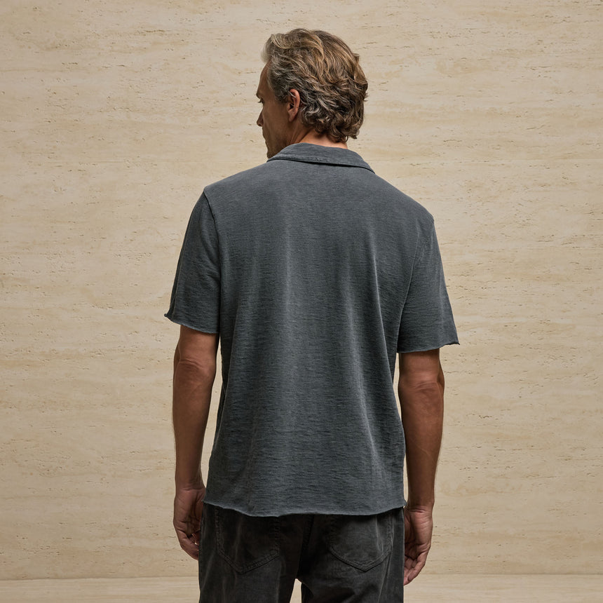 Slub Jersey Short Sleeve Polo - Magma Pigment