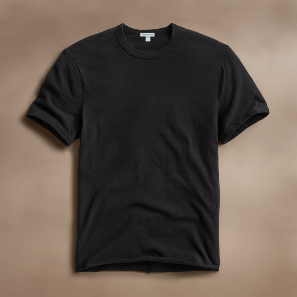 Slub Jersey Short Sleeve Crew in Black | James Perse Los Angeles