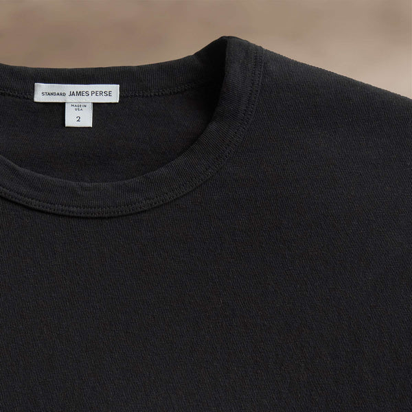Slub Jersey Short Sleeve Crew in Black | James Perse Los Angeles