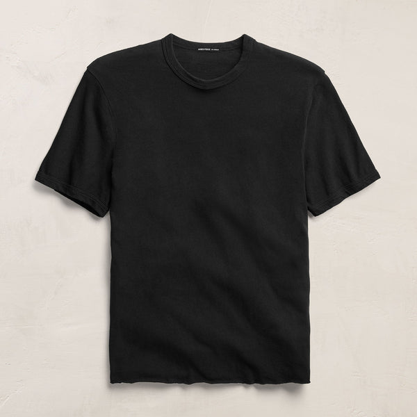 Slub Jersey Short Sleeve Crew in Black | James Perse Los Angeles