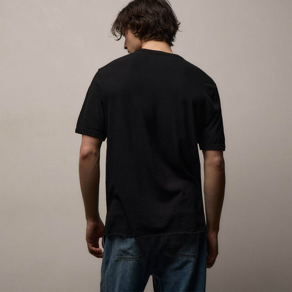 Slub Jersey Short Sleeve Crew in Black | James Perse Los Angeles