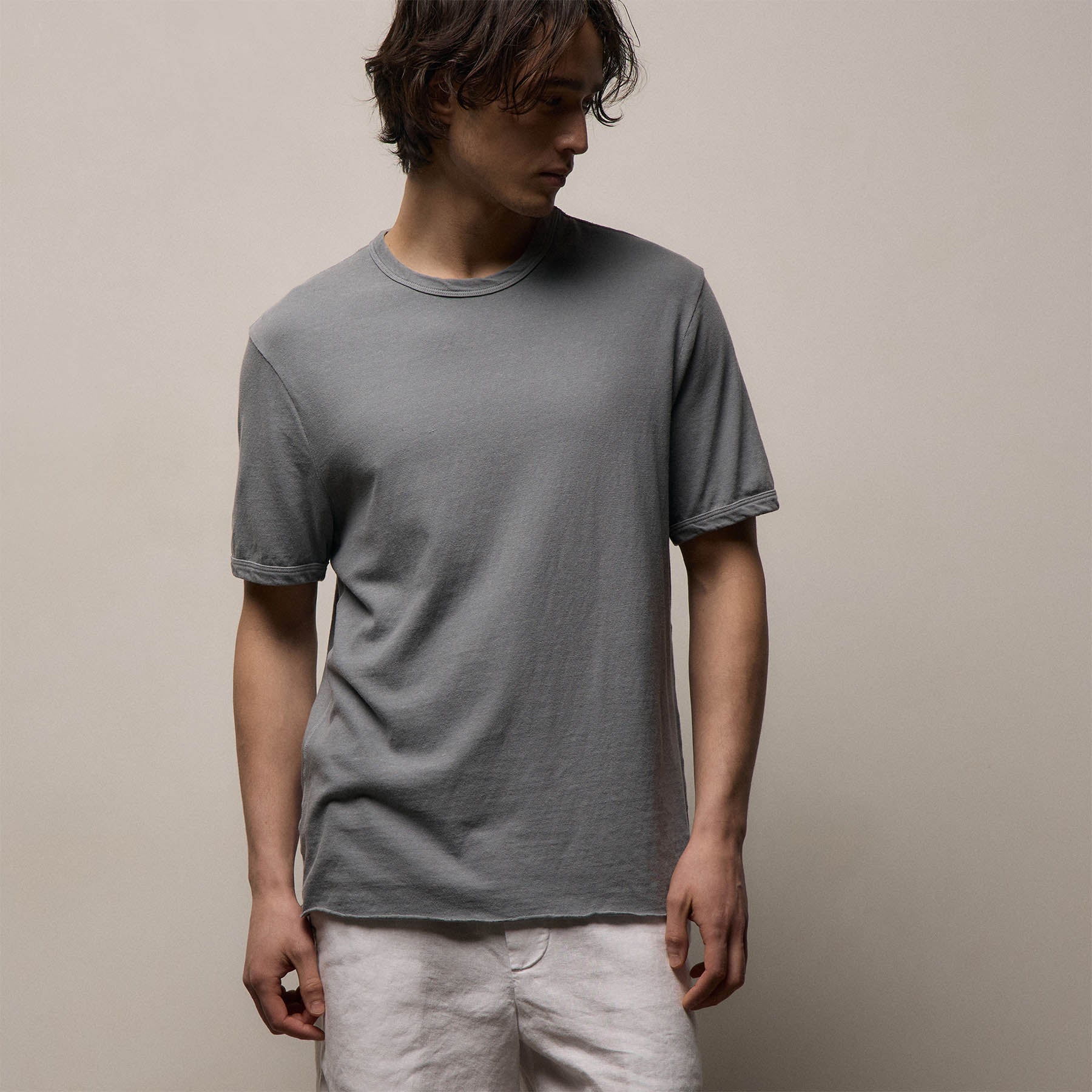 Slub Jersey Short Sleeve Crew in Ore Pigment | James Perse Los Angeles